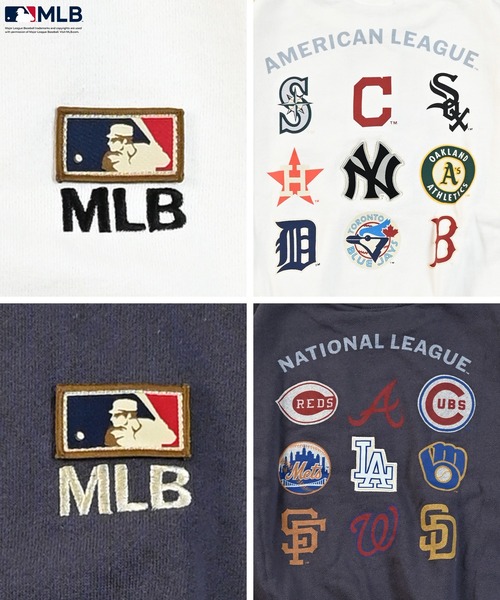 MLB（メジャーリーグベースボール）の「【MLB】別注リーグワッペンプリントスウェット（スウェット・キッズ・チャコール/オフホワイト・150/140/130/120/110/100/90/80）」の13枚目の写真