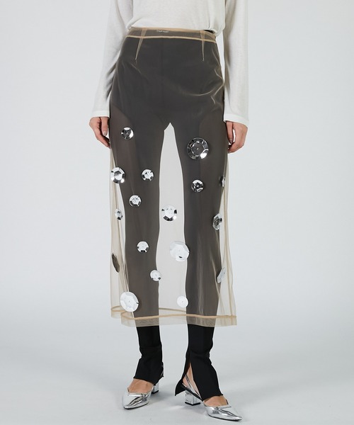 PRANK PROJECT(プランクプロジェクト)の「スパンコールスカート / Sequin Skirt(スカート・レディース・ベージュ/ブラック・FREE)」の2枚目の写真