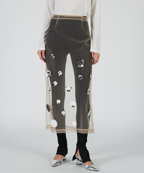 PRANK PROJECT(プランクプロジェクト)の「スパンコールスカート / Sequin Skirt(スカート・レディース・ベージュ/ブラック・FREE)」の6枚目の写真