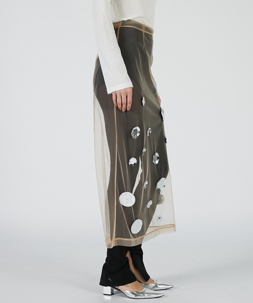 PRANK PROJECT(プランクプロジェクト)の「スパンコールスカート / Sequin Skirt(スカート・レディース・ベージュ/ブラック・FREE)」の3枚目の写真