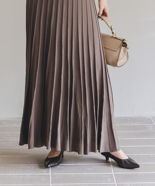 NOBLE×L'AUBE BLANC】シアーワイドリブニットワンピース（ワンピース