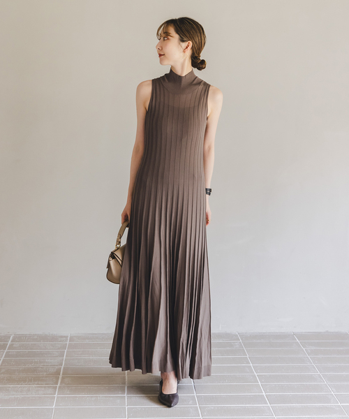 NOBLE×L'AUBE BLANC】シアーワイドリブニットワンピース（ワンピース