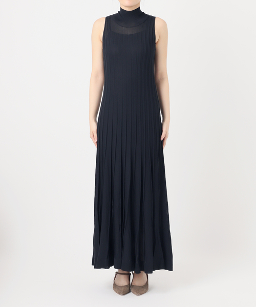 NOBLE×L'AUBE BLANC】シアーワイドリブニットワンピース（ワンピース