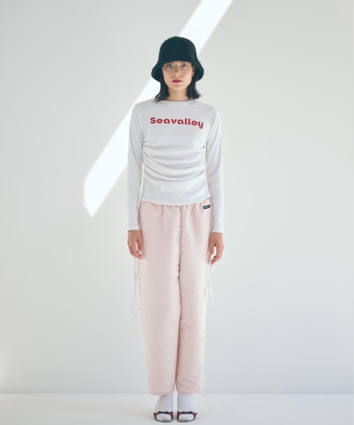 SEA(シー)の「ヘビーサテン トラウザーズ(その他パンツ・レディース・ブルー/ブラック/ピンク・ONE SIZE)」の3枚目の写真