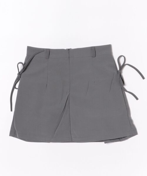 THE HITSS（ヒッツ）の「【インパン裏地付き】サイドリボン ハイウエスト ボックス プリーツ ミニスカート スカパン（スカート・レディース・グレー/ブラック・FREE）」の13枚目の写真