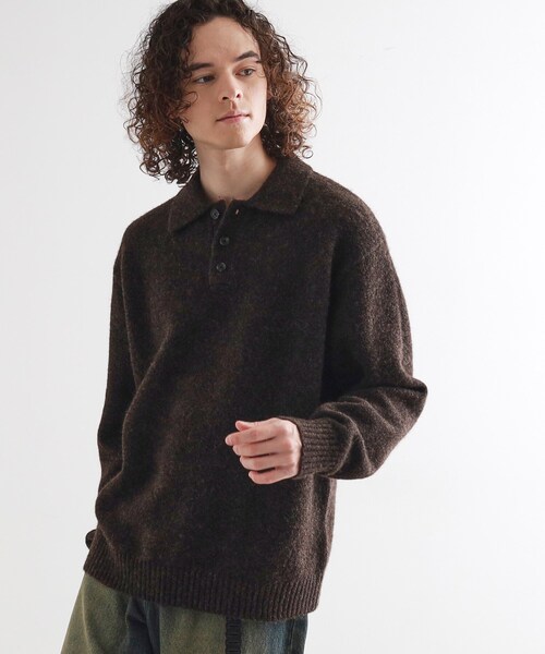カーブスイッチニットポロシャツ（ニット/セーター）｜tk.TAKEO
