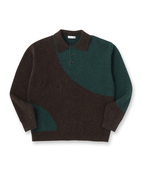 tk.TAKEO KIKUCHI（ティーケータケオキクチ）の「カーブスイッチニットポロシャツ（ニット/セーター・メンズ・ブラック系/ライトグレー/ライトグレー系/ブラック/ブラウン系その他/ブラウン系その他2・01/02/03）」の7枚目の写真