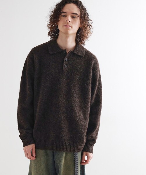 tk.TAKEO KIKUCHI（ティーケータケオキクチ）の「カーブスイッチニットポロシャツ（ニット/セーター・メンズ・ブラック系/ライトグレー/ライトグレー系/ブラック/ブラウン系その他/ブラウン系その他2・01/02/03）」の16枚目の写真