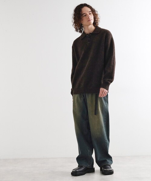 tk.TAKEO KIKUCHI（ティーケータケオキクチ）の「カーブスイッチニットポロシャツ（ニット/セーター・メンズ・ブラック系/ライトグレー/ライトグレー系/ブラック/ブラウン系その他/ブラウン系その他2・01/02/03）」の17枚目の写真