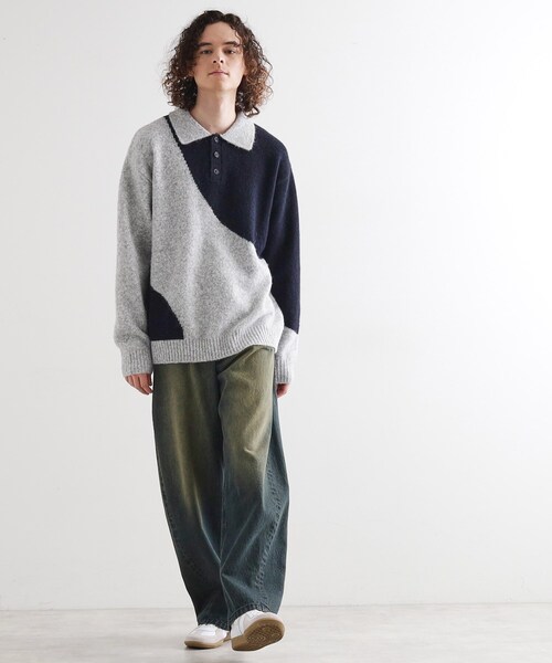 tk.TAKEO KIKUCHI（ティーケータケオキクチ）の「カーブスイッチニットポロシャツ（ニット/セーター・メンズ・ブラック系/ライトグレー/ライトグレー系/ブラック/ブラウン系その他/ブラウン系その他2・01/02/03）」の22枚目の写真