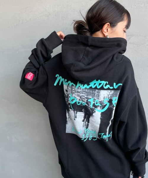 フォト プリント パーカーワンピース バタフライ MANHATTAN PORTAGE/マンハッタンポーテージ] 別注 バックフォト