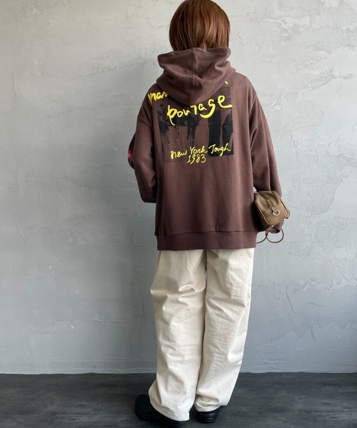 パーカー 「WEB先行予約」「MANHATTAN PORTAGE/マンハッタンポーテージ」 別注 バックフォトプリントパーカー レディース メンズ Manhattan Portage パーカー 「WEB先行予約」「MANHATTAN