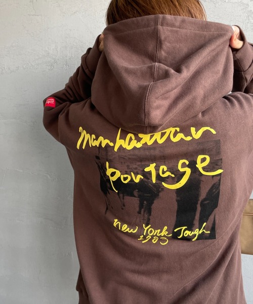 Manhattan Portage（マンハッタンポーテージ）の「[MANHATTAN PORTAGE/マンハッタンポーテージ] 別注 バックフォトプリントパーカー（パーカー・レディース・ピンク/ブラウン/ブラック・M/S/XL/L）」の15枚目の写真