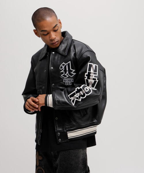 AVIREX CLASSICS レザージャケット XL 黒 直営店別注》 COMFORTABLE LEATHER HOOD JACKET