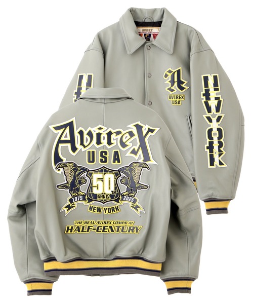 AVIREX(ABbNX)́s50th AnniversarytGRAPHIC VARSITY LEATHER JACKET / 50N OtBbN o[VeBU[WPbg / AVIREX / ABbNX(X^W)