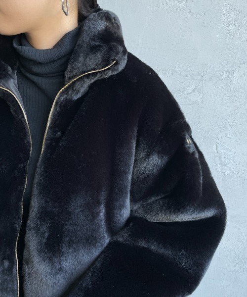 TATRAS（タトラス）の「[TATRAS/タトラス] BARBRA エコファーブルゾン（ブルゾン・レディース・ブラック/ライトグレー・1/2）」の12枚目の写真