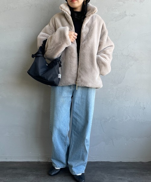 TATRAS（タトラス）の「[TATRAS/タトラス] BARBRA エコファーブルゾン（ブルゾン・レディース・ブラック/ライトグレー・1/2）」の5枚目の写真