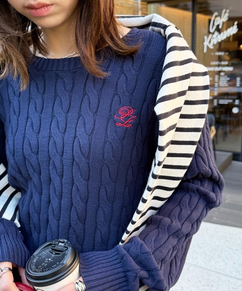 セール】【POLO BCS】ZOZO限定商品 ケーブル編み ワンポイントPOLO刺繍