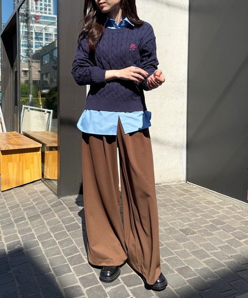 POLO BCS(ポロ ビーシーエス)の「【POLO BCS】ZOZO限定商品 ケーブル編み ワンポイントPOLO刺繍ニットプルオーバー(ニット/セーター・レディース・ネイビー/レッド/グレー/ブラック・L/M)」の20枚目の写真