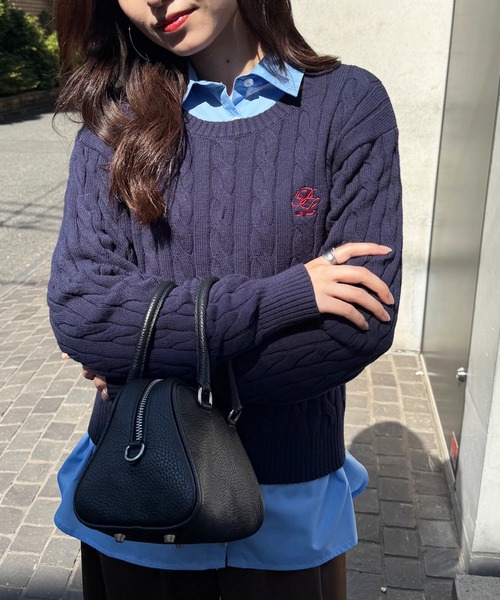 POLO BCS(ポロ ビーシーエス)の「【POLO BCS】ZOZO限定商品 ケーブル編み ワンポイントPOLO刺繍ニットプルオーバー(ニット/セーター・レディース・ネイビー/レッド/グレー/ブラック・L/M)」の18枚目の写真