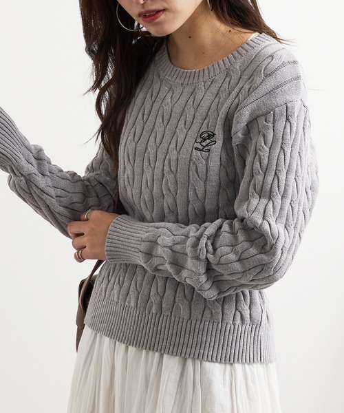 セール】【POLO BCS】ZOZO限定商品 ケーブル編み ワンポイントPOLO刺繍