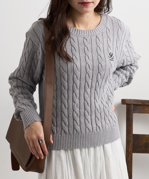 セール】【POLO BCS】ZOZO限定商品 ケーブル編み ワンポイントPOLO刺繍