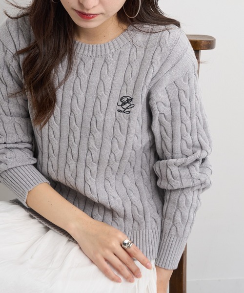 セール】【POLO BCS】ZOZO限定商品 ケーブル編み ワンポイントPOLO刺繍