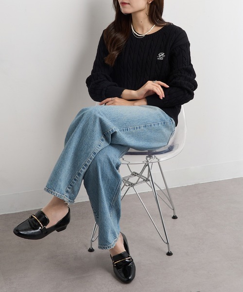 POLO BCS(ポロ ビーシーエス)の「【POLO BCS】ZOZO限定商品 ケーブル編み ワンポイントPOLO刺繍ニットプルオーバー(ニット/セーター・レディース・ネイビー/レッド/グレー/ブラック・L/M)」の11枚目の写真