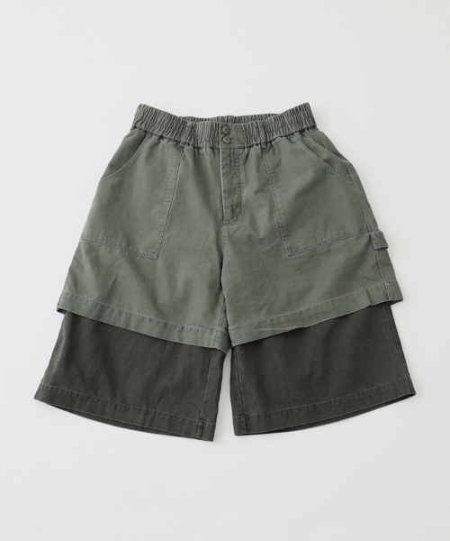 ANGLAN(アングラン)の「ANGLAN(アングラン)Layered Fatigue Half Pants(その他パンツ・メンズ・ブラック/カーキ・FREE)」の7枚目の写真
