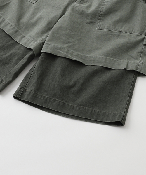 ANGLAN(アングラン)の「ANGLAN(アングラン)Layered Fatigue Half Pants(その他パンツ・メンズ・ブラック/カーキ・FREE)」の11枚目の写真