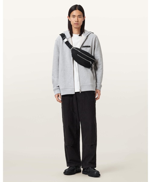 ALLSAINTS(オールセインツ)の「REDACT ZIP UP HOODIE | REDACT ジップ アップ フーディー(パーカー・メンズ・グレー系その他・S/M/L/XS)」の3枚目の写真