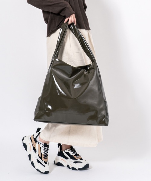 【ACOC/アコック】エナメル トートバッグ Reseach L Bag 韓国ブランド