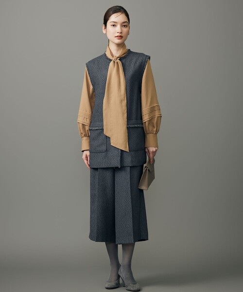自由区(ジユウク)の「ソフトスパンビエラボウタイ ブラウス(シャツ/ブラウス・レディース・ダークブラウン系/アイボリー系・40/38)」の11枚目の写真