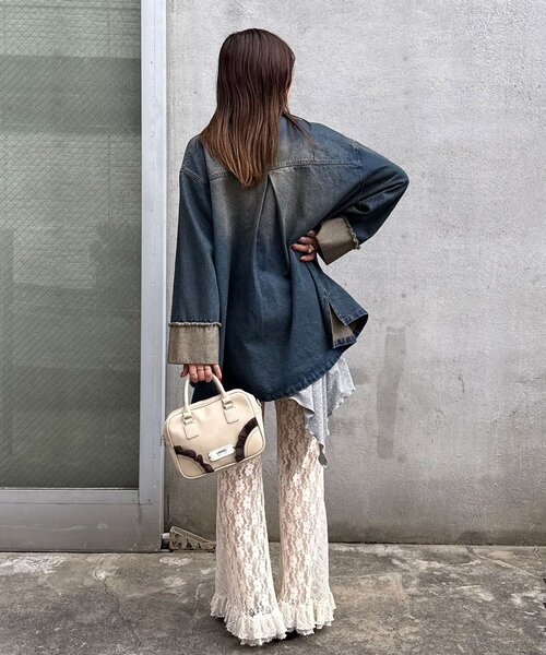 CIAOPANIC(チャオパニック)の「オーバーダイデニムBIGシャツジャケット(シャツ/ブラウス・レディース・ブラウン/ブルー・ONE SIZE)」の16枚目の写真