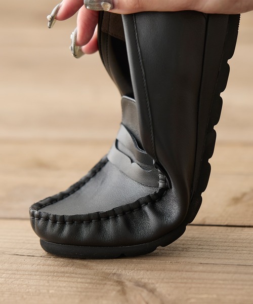 coca(ANDEX shoes product)(コカ)の「軽量 柔らか シンプルソフトローファー(ローファー・レディース・ブラック・22.5cm/23cm/23.5cm/24cm/24.5cm)」の3枚目の写真