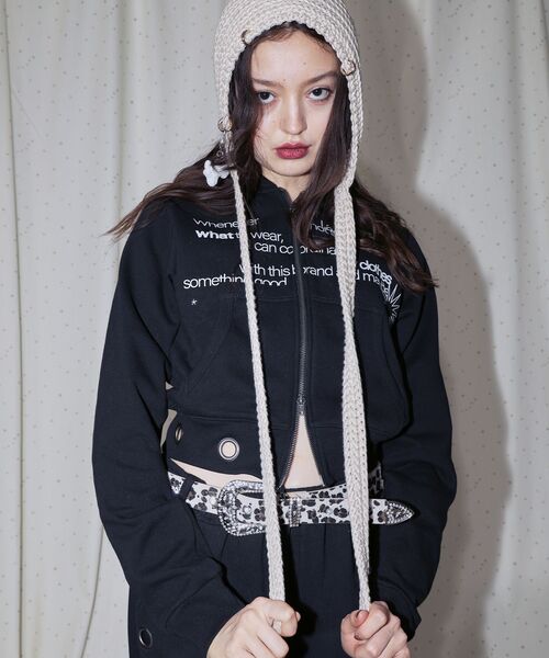 SEQUENZ（シークエンズ）の「＊新色追加【sqnz（エスキュンズ）】sqnz eyelet fit zip pk / レディース ジップパーカー フーディ ハトメ スタッズ ダフルジップ 裏起毛 ≪SET UP着用可能≫（パーカー・レディース・その他1/グレー/ブラック/ピンク/ライトグレー・FREE）」の12枚目の写真