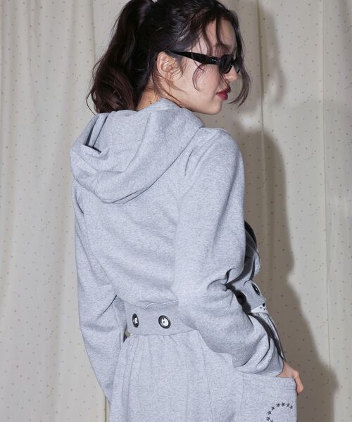SEQUENZ（シークエンズ）の「＊新色追加【sqnz（エスキュンズ）】sqnz eyelet fit zip pk / レディース ジップパーカー フーディ ハトメ スタッズ ダフルジップ 裏起毛 ≪SET UP着用可能≫（パーカー・レディース・その他1/グレー/ブラック/ピンク/ライトグレー・FREE）」の22枚目の写真