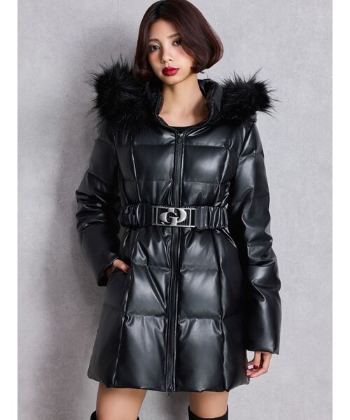 美品♡ダーマコレクション　ダウンコート　ベルト　黒　L ロング　down BEAMS HEART（ビームス ハート）撥水 ロングダウンコート（コート