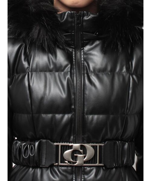 GYDA(ジェイダ)の「GDベルト付きフェイクレザーロングダウンコート(ダウンジャケット/コート・レディース・ブラック・SMALL/MEDIUM)」の19枚目の写真