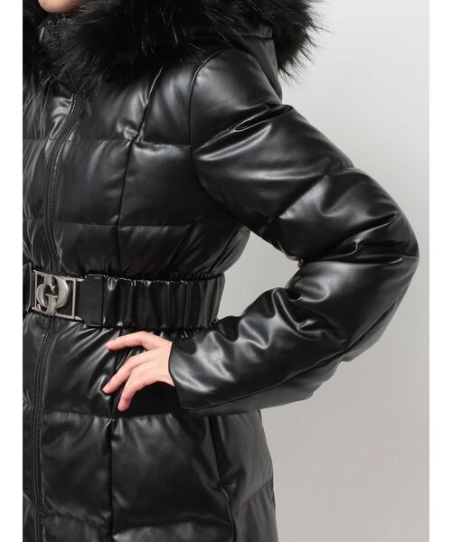 GYDA(ジェイダ)の「GDベルト付きフェイクレザーロングダウンコート(ダウンジャケット/コート・レディース・ブラック・SMALL/MEDIUM)」の20枚目の写真