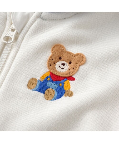 HOT BISCUITS（ホットビスケッツ）の「マルチカラー 裏毛パイル くまみみパーカー（パーカー・キッズ・ホワイト/グレー・80ｃｍ/90cm/100cm/120cm/110cm）」の8枚目の写真