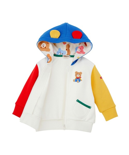 HOT BISCUITS（ホットビスケッツ）の「マルチカラー 裏毛パイル くまみみパーカー（パーカー・キッズ・ホワイト/グレー・80ｃｍ/90cm/100cm/120cm/110cm）」の10枚目の写真