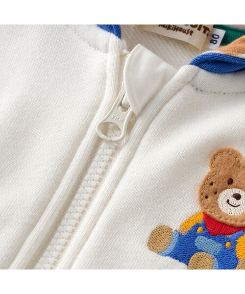 HOT BISCUITS（ホットビスケッツ）の「マルチカラー 裏毛パイル くまみみパーカー（パーカー・キッズ・ホワイト/グレー・80ｃｍ/90cm/100cm/120cm/110cm）」の11枚目の写真