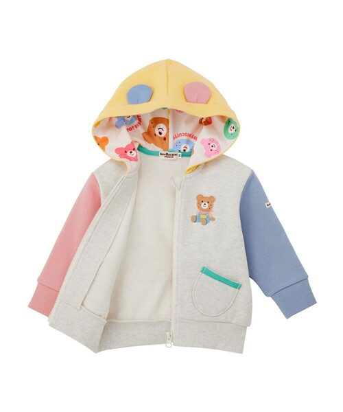 HOT BISCUITS（ホットビスケッツ）の「マルチカラー 裏毛パイル くまみみパーカー（パーカー・キッズ・ホワイト/グレー・80ｃｍ/90cm/100cm/120cm/110cm）」の16枚目の写真