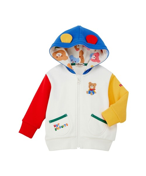 HOT BISCUITS（ホットビスケッツ）の「マルチカラー 裏毛パイル くまみみパーカー（パーカー・キッズ・ホワイト/グレー・80ｃｍ/90cm/100cm/120cm/110cm）」の5枚目の写真