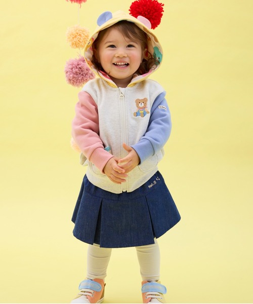 HOT BISCUITS（ホットビスケッツ）の「マルチカラー 裏毛パイル くまみみパーカー（パーカー・キッズ・ホワイト/グレー・80ｃｍ/90cm/100cm/120cm/110cm）」の4枚目の写真