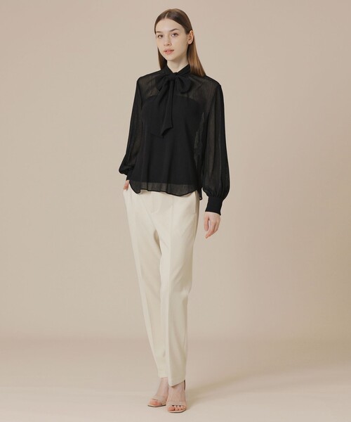 MACKINTOSH LONDON（マッキントッシュ ロンドン）の「ポリエステルクレープブラウス（シャツ/ブラウス・レディース・ホワイト系その他/ブラック・38/40）」の4枚目の写真