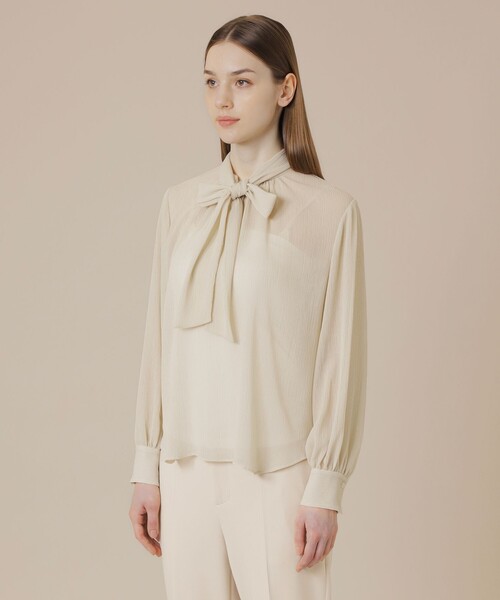 MACKINTOSH LONDON（マッキントッシュ ロンドン）の「ポリエステルクレープブラウス（シャツ/ブラウス・レディース・ホワイト系その他/ブラック・38/40）」の6枚目の写真