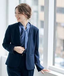 12Twelve Agenda（トゥエルブ　アジェンダ）の「ウォッシャブルハイストレッチジョーゼットカラーレスジャケット（ノーカラージャケット）」