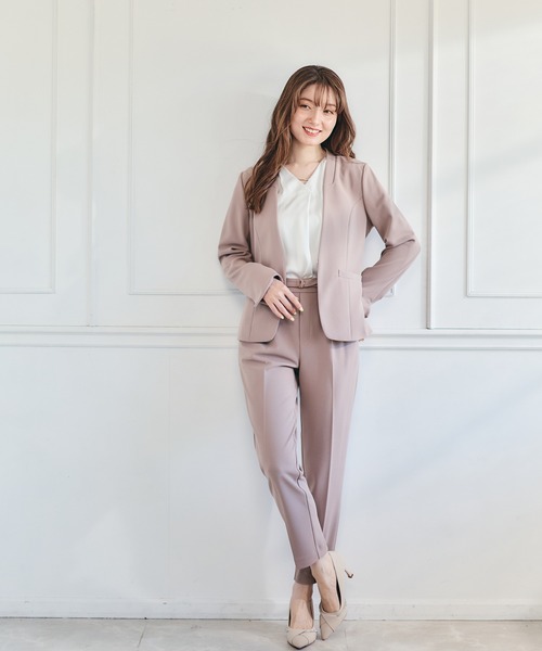 12Twelve Agenda(トゥエルブ アジェンダ)の「ウォッシャブルハイストレッチジョーゼットカラーレスジャケット(ノーカラージャケット・レディース・ベージュ/チャコールグレー/ネイビー・M/S)」の19枚目の写真